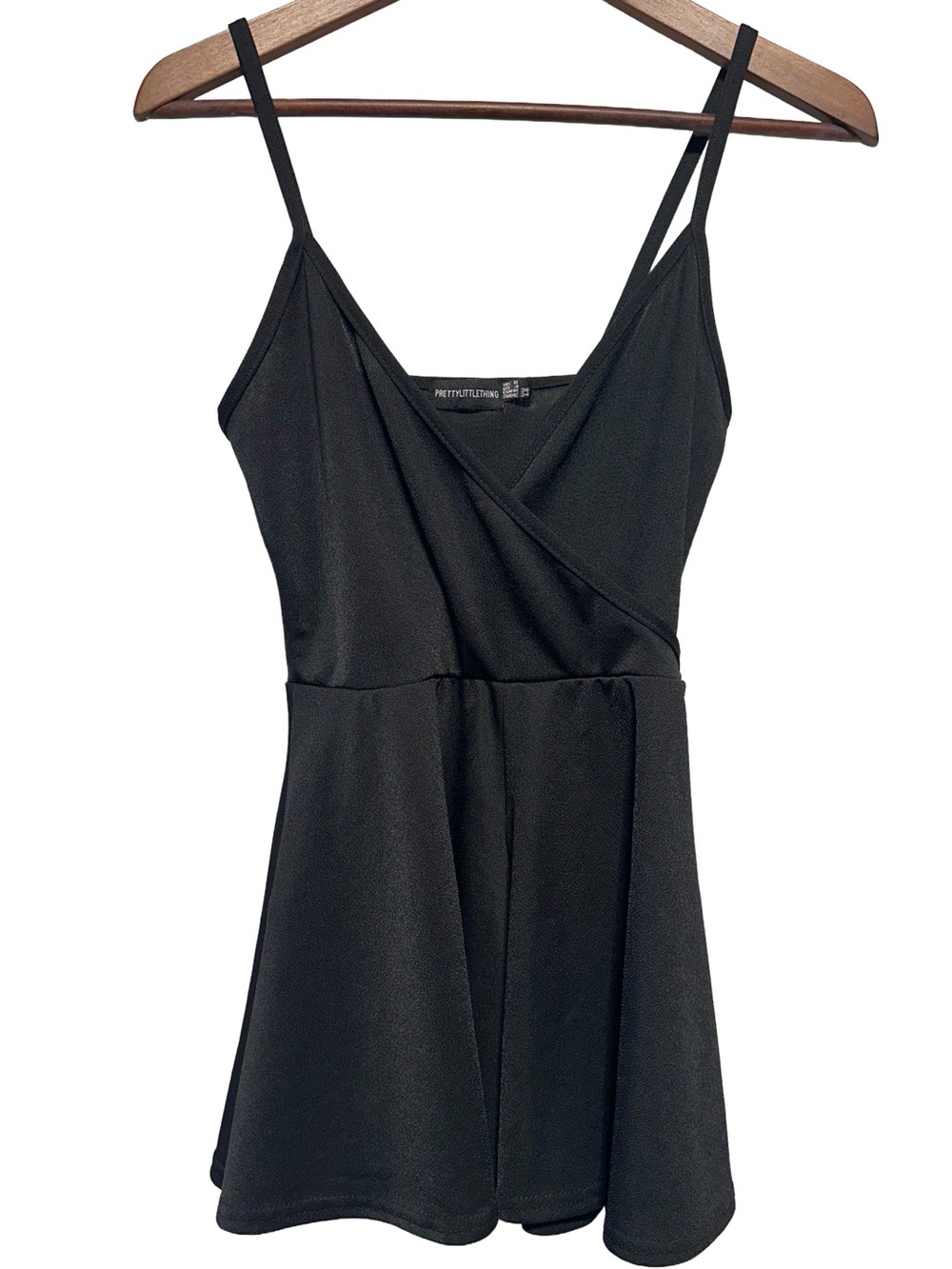 PRETTYLITTLETHING Black Milkmaid Skater Romper Skort Whimsigoth Fairycore